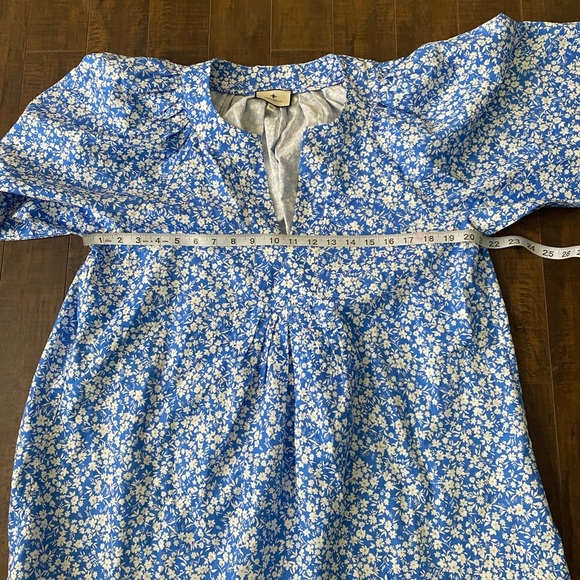 Tuckernuck Blue Ditzy Blooms on Broad flutter sleeve pullover top - Picture 9 of 9